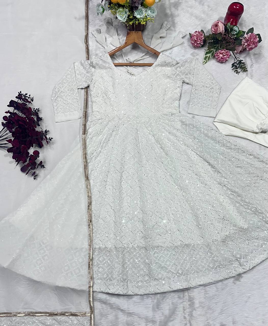 Royal Anarkali Dress with Embroidery Work