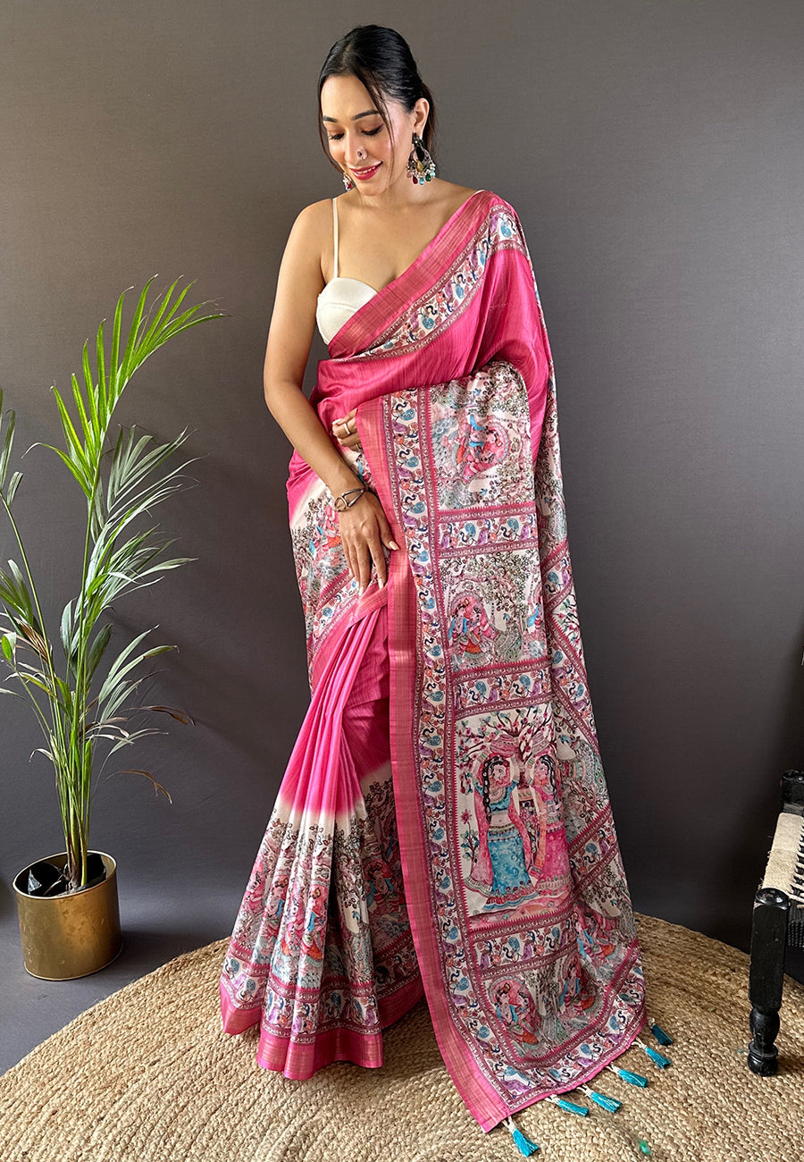 TUSSAR MADHUBANI SUPER HIT PRINTED SAREE COLLECTIONS