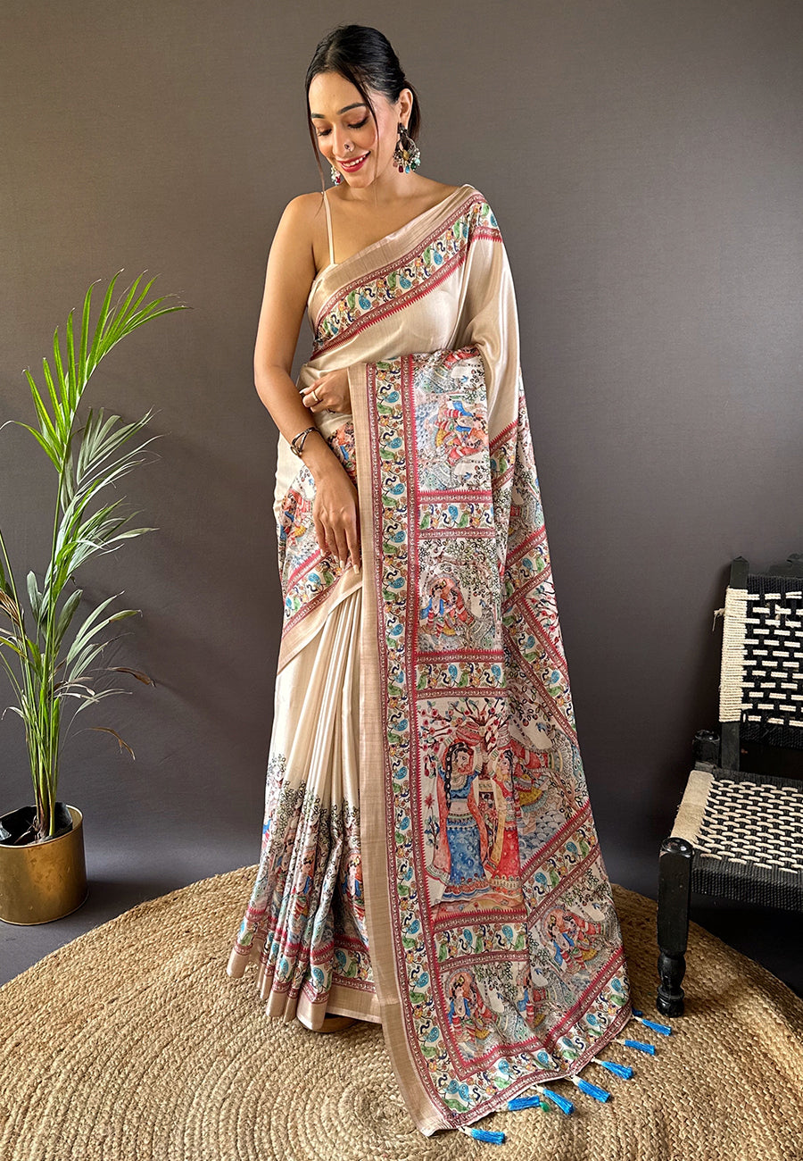 TUSSAR MADHUBANI SUPER HIT PRINTED SAREE COLLECTIONS