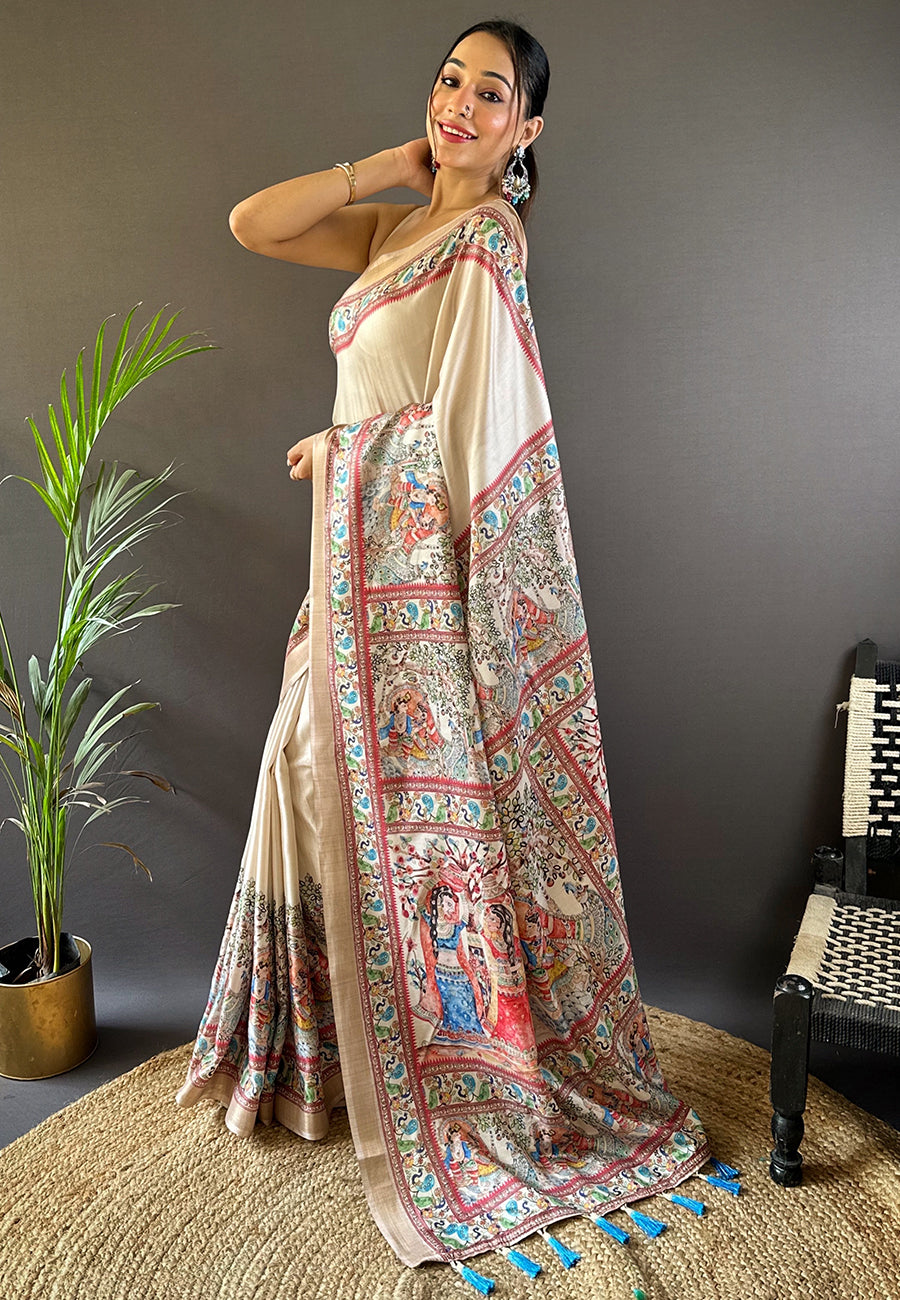 TUSSAR MADHUBANI SUPER HIT PRINTED SAREE COLLECTIONS