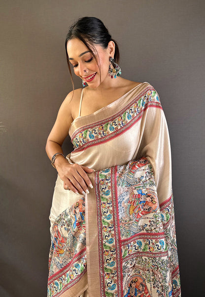 TUSSAR MADHUBANI SUPER HIT PRINTED SAREE COLLECTIONS