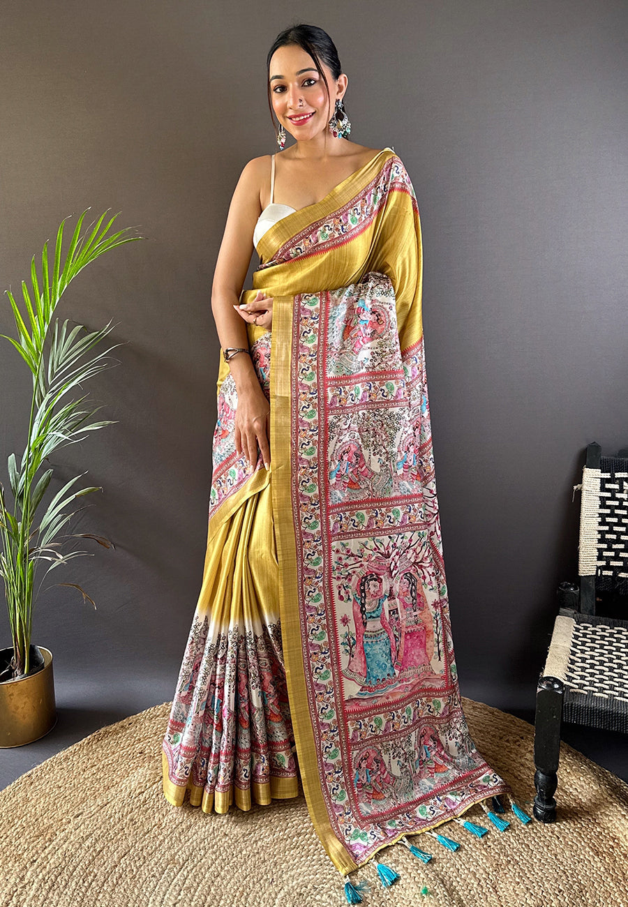 TUSSAR MADHUBANI SUPER HIT PRINTED SAREE COLLECTIONS