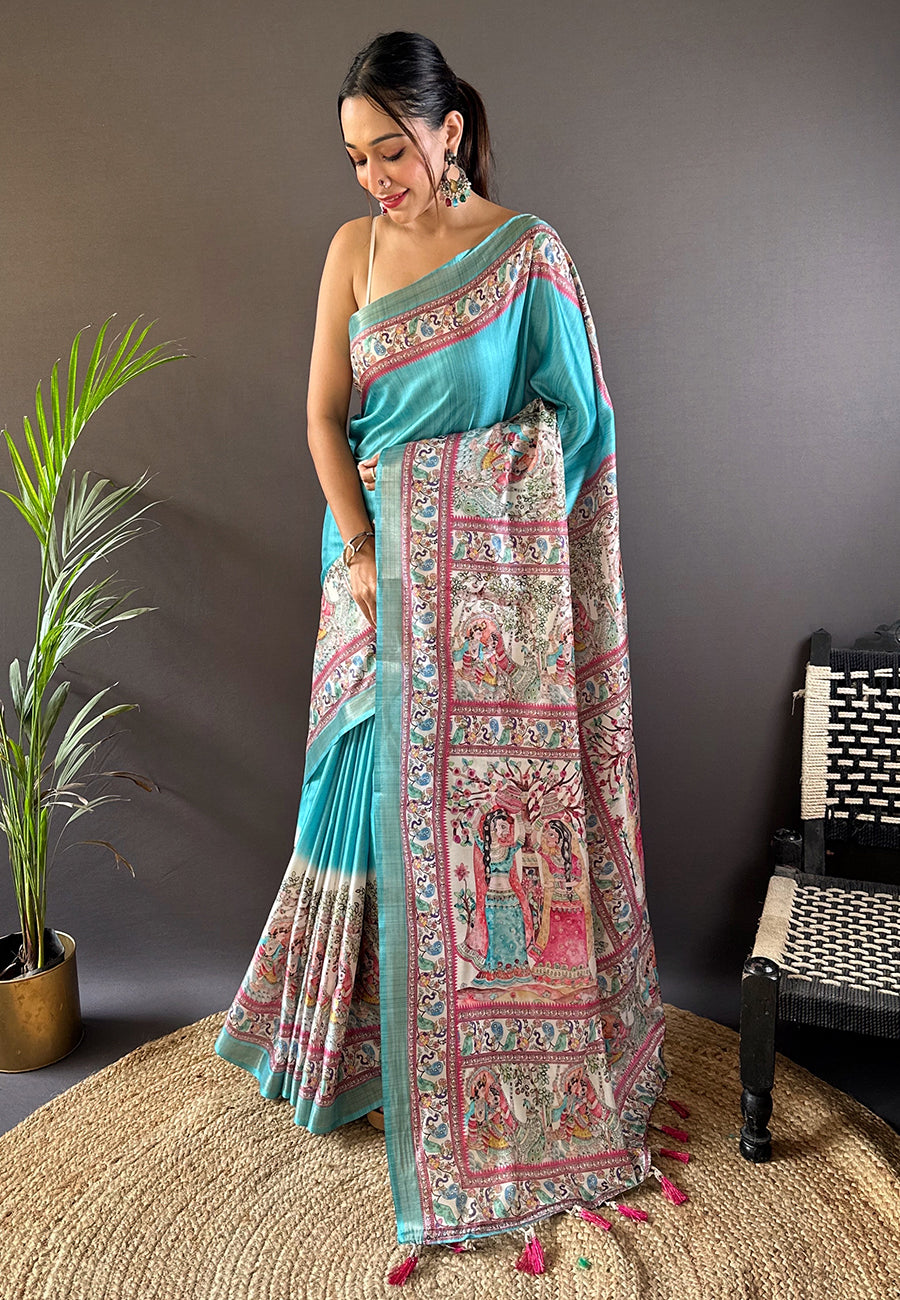 TUSSAR MADHUBANI SUPER HIT PRINTED SAREE COLLECTIONS