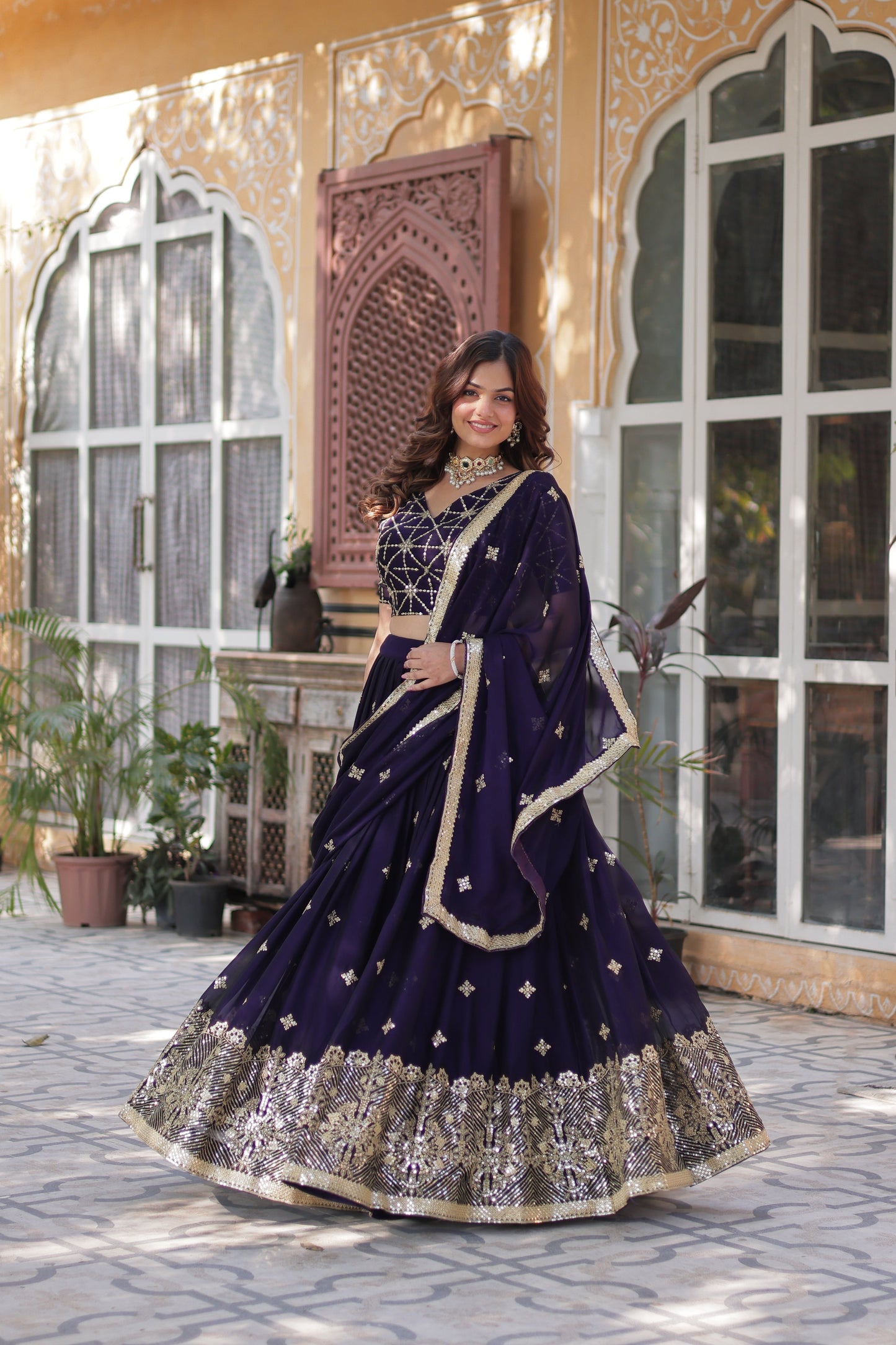 Rangoli Silk with Heavy Sequins & Thread Embroidered Work