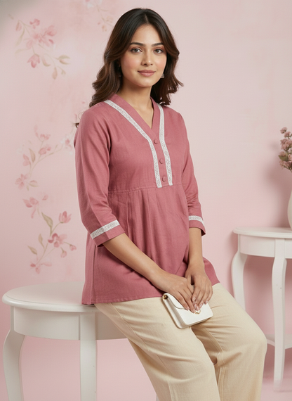 Women Cotton Rayon Ethnic Kurti for Daily & Festive Wear