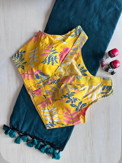 Elegant Khadi Cotton Saree with Stitched Blouse – Timeless Comfort & Style