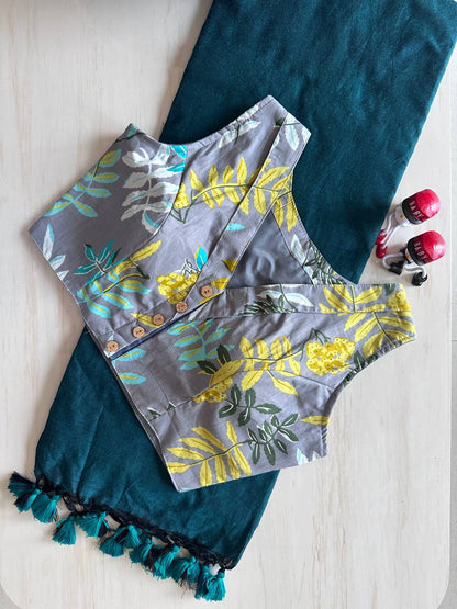 Elegant Khadi Cotton Saree with Stitched Blouse – Timeless Comfort & Style