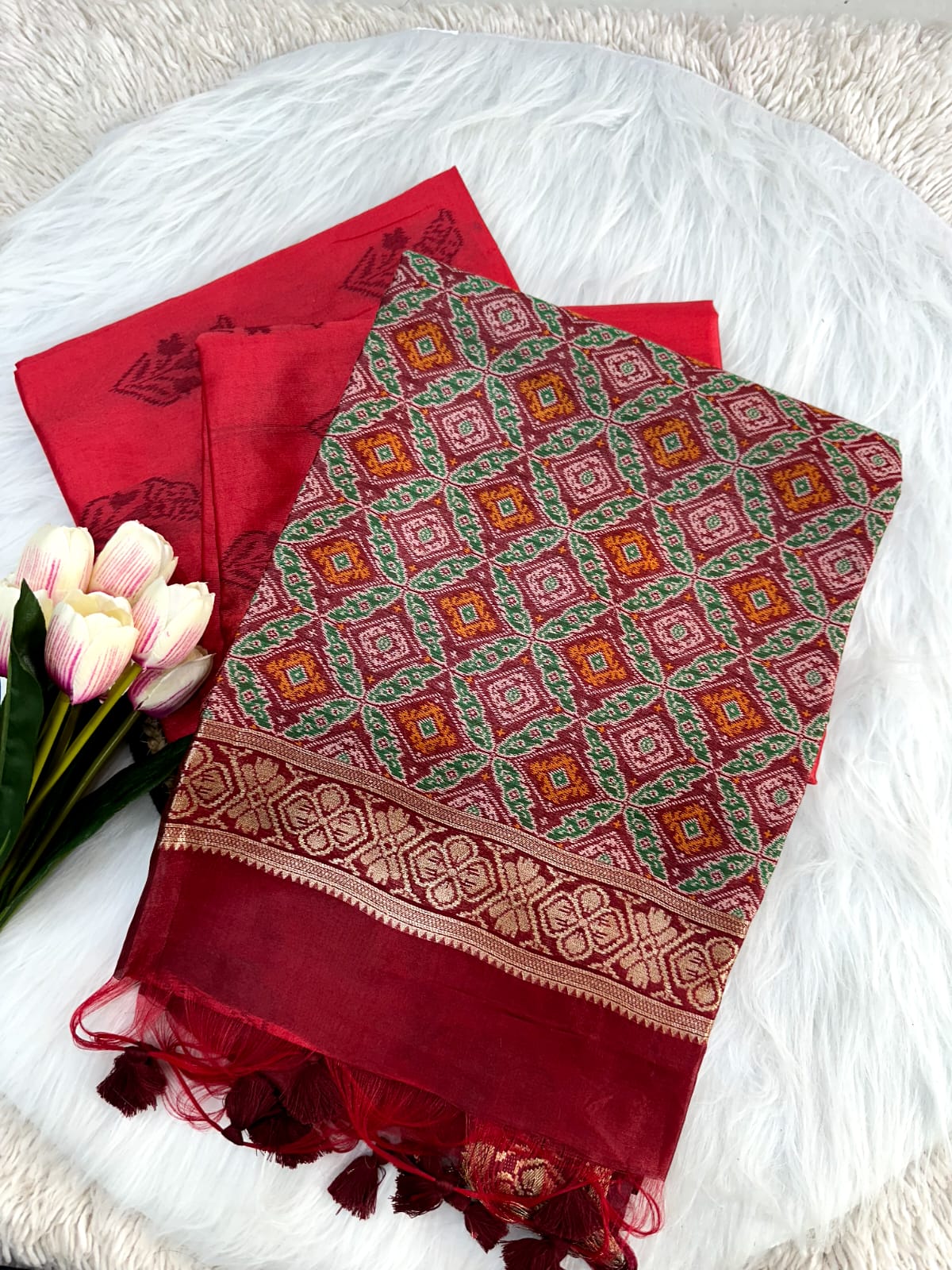 A Beautiful Traditional & Rich Heavy Patola Pallu Saree