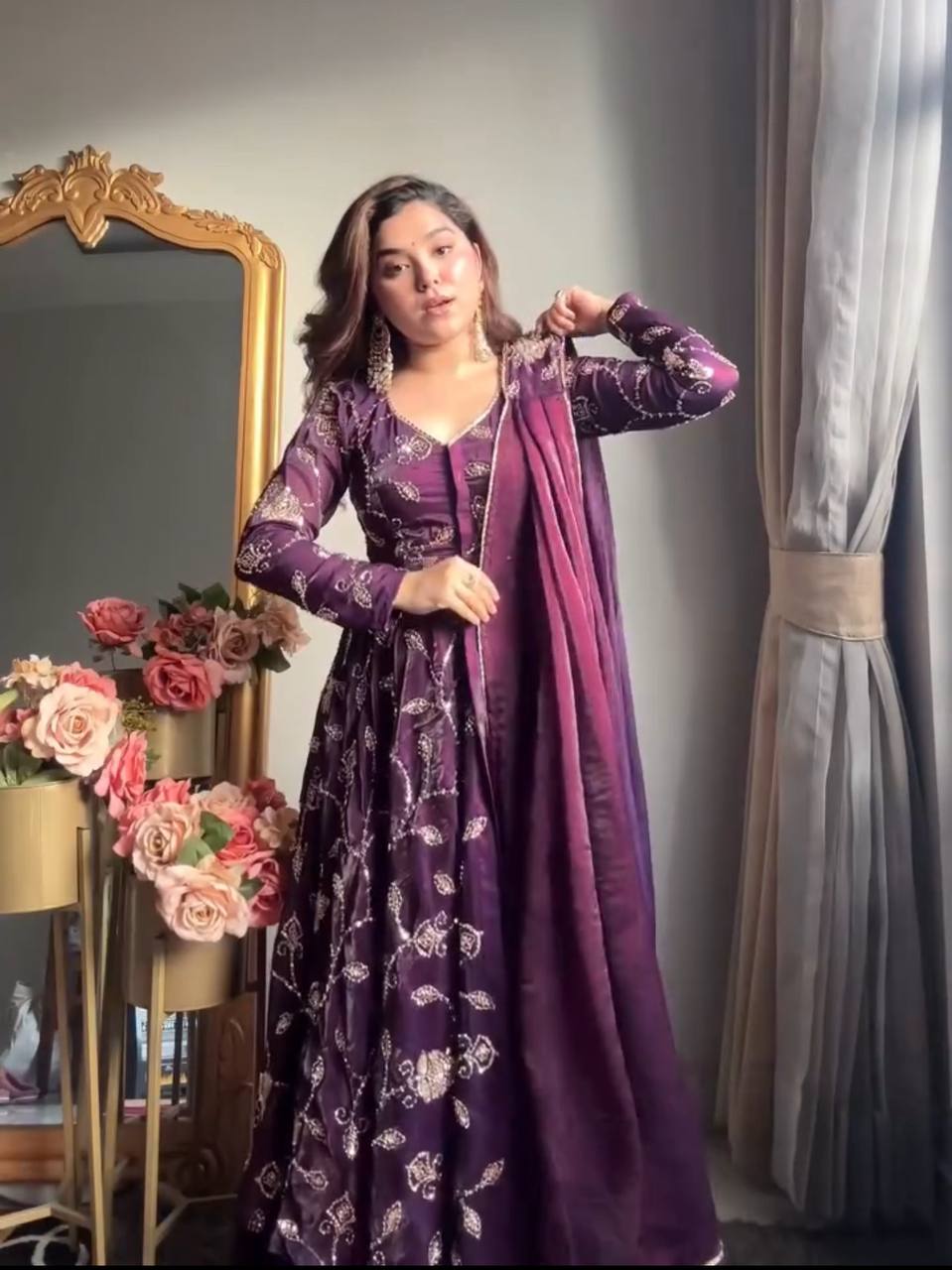 New Arrival | Designer Purple Anarkali for Special Occasions