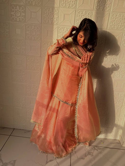 New Arrival Designer Kurti with Flowing Sharara & Dupatta