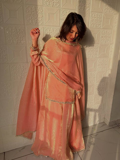 New Arrival Designer Kurti with Flowing Sharara & Dupatta