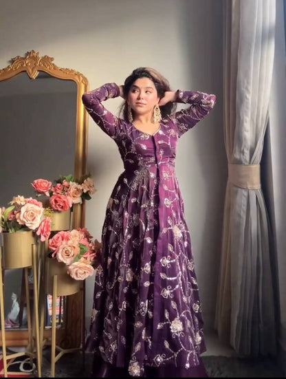 New Arrival | Designer Purple Anarkali for Special Occasions