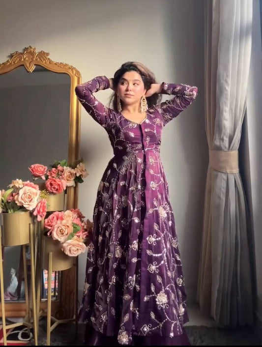 New Arrival | Designer Purple Anarkali for Special Occasions