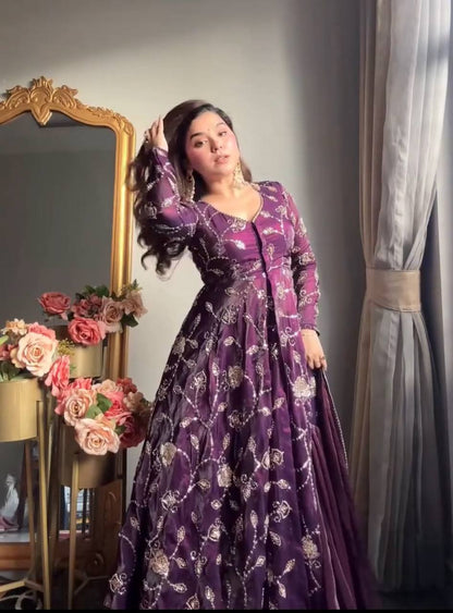 New Arrival | Designer Purple Anarkali for Special Occasions