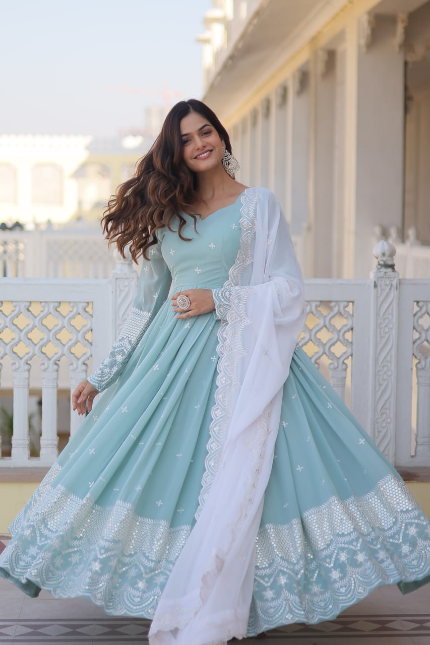 New Latest Aliya Cut Anarkali Suit Set