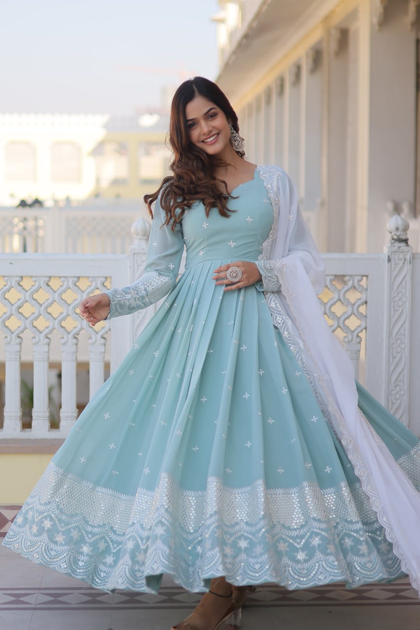 New Latest Aliya Cut Anarkali Suit Set